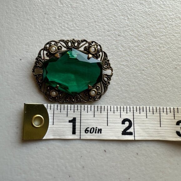 Cameo and Colored Rhinestone Lapel Scarf Hat Pins Set of 4 Retro Glam Brooches - Picture 8 of 11